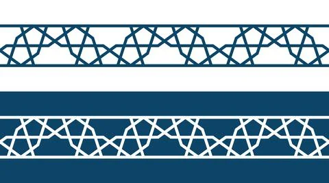 Islamic ornament pattern border for Ramadan card Illustrazione stock