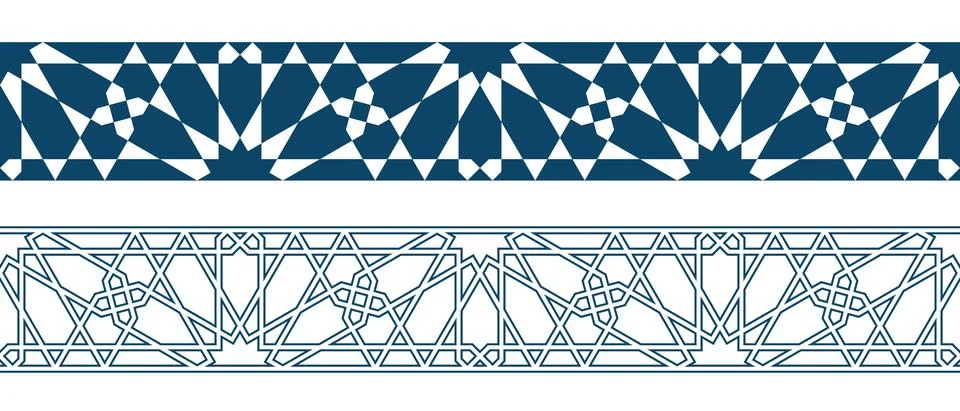 Islamic ornament pattern border for Ramadan card Illustrazione stock