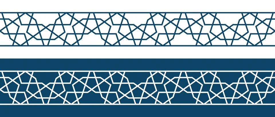 Islamic ornament pattern border for Ramadan card Illustrazione stock