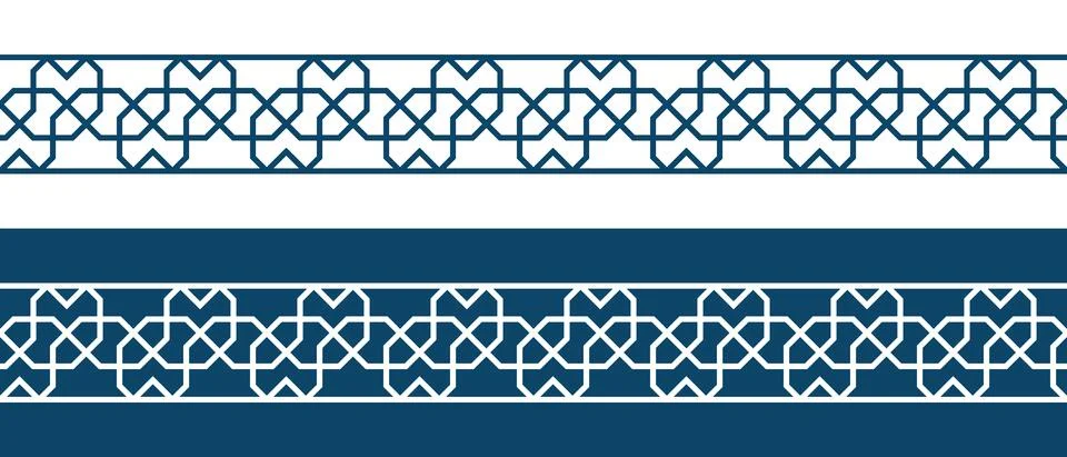 Islamic ornament pattern border for Ramadan card Illustrazione stock