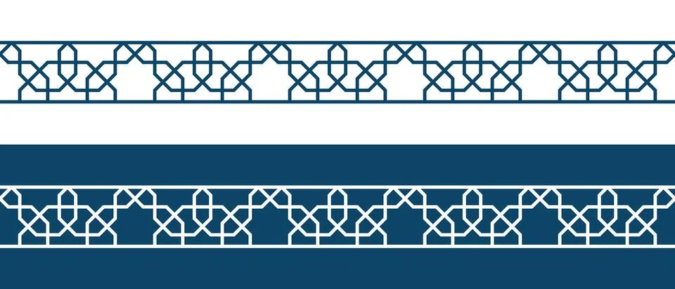 Islamic ornament pattern border for Ramadan card Illustrazione stock
