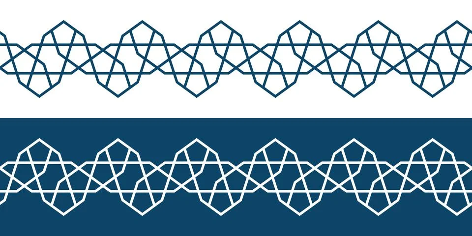 Islamic ornament pattern border for Ramadan card Stock Illustration