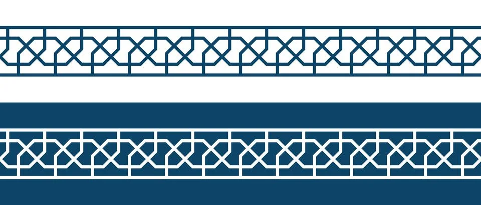 Islamic ornament pattern border for Ramadan card Illustrazione stock