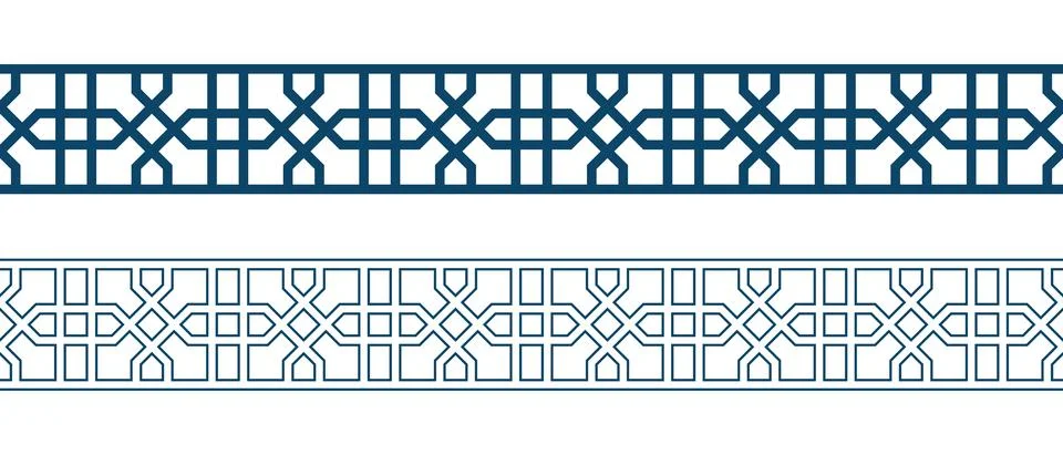 Islamic ornament pattern border for Ramadan card Stock Illustration