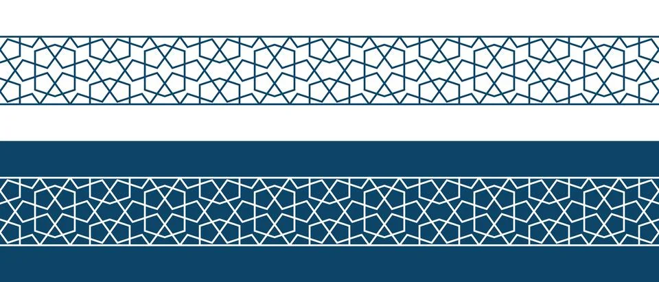 Islamic ornament pattern border for Ramadan card Stock Illustration