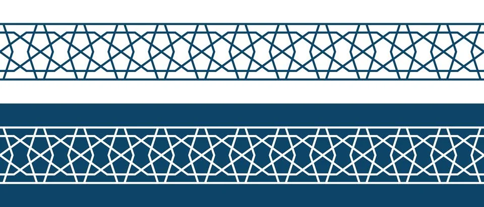 Islamic ornament pattern border for Ramadan card Stock Illustration