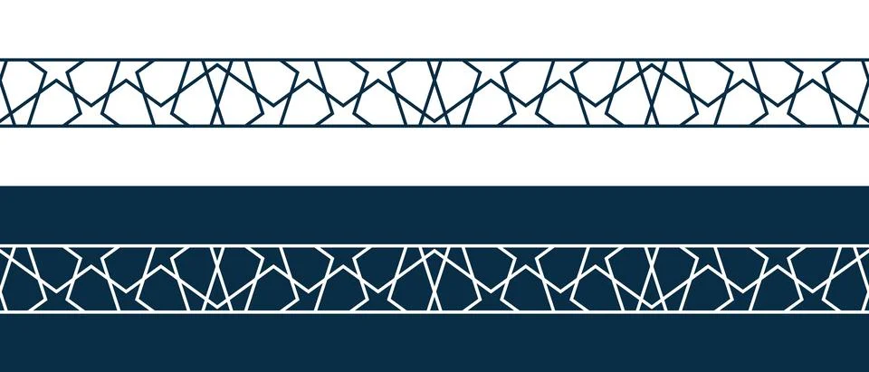Islamic ornament pattern border for Ramadan card Illustrazione stock