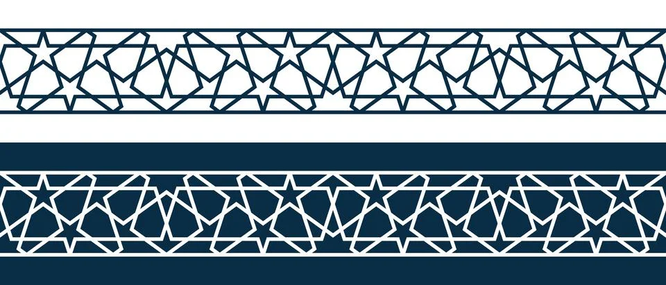Islamic ornament pattern border for Ramadan card Stock Illustration
