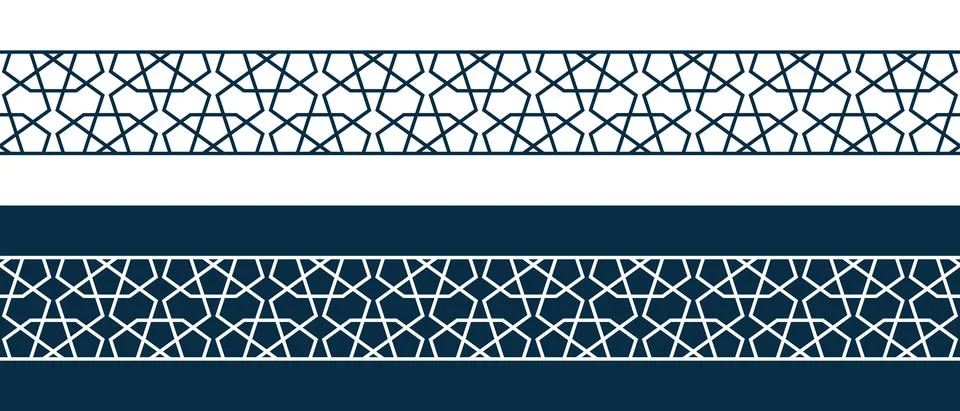 Islamic ornament pattern border for Ramadan card Stock Illustration