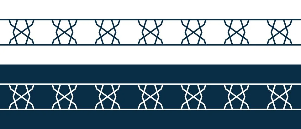 Islamic ornament pattern border for Ramadan card Illustrazione stock