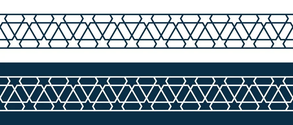 Islamic ornament pattern border for Ramadan card Stock Illustration