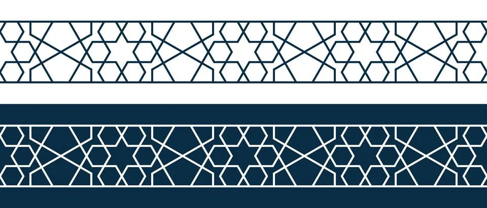 Islamic ornament pattern border for Ramadan card Illustrazione stock