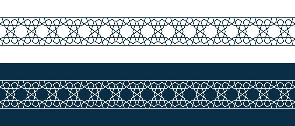Islamic ornament pattern border for Ramadan card Illustrazione stock