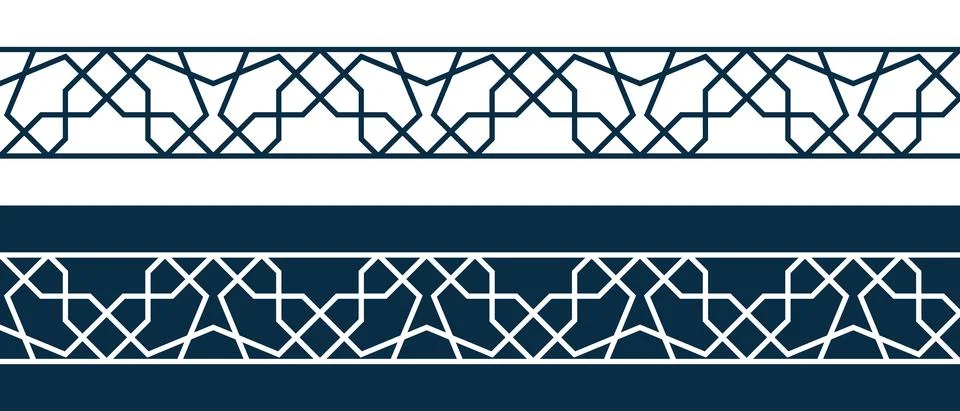 Islamic ornament pattern border for Ramadan card Illustrazione stock