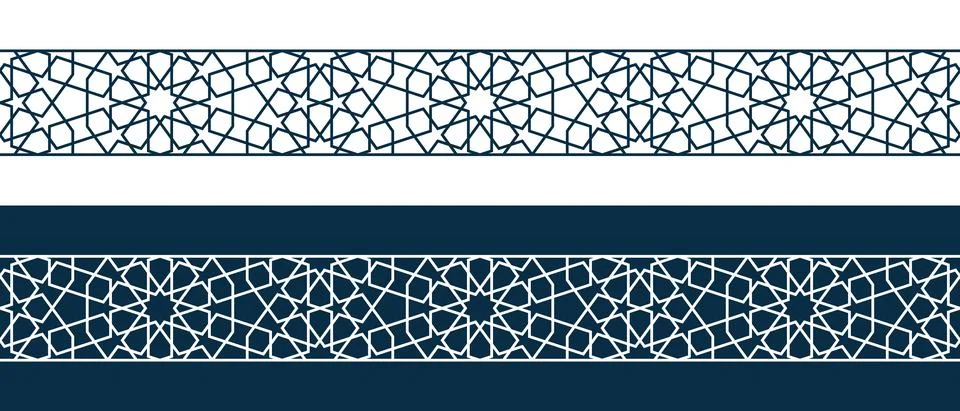 Islamic ornament pattern border for Ramadan card Stock Illustration