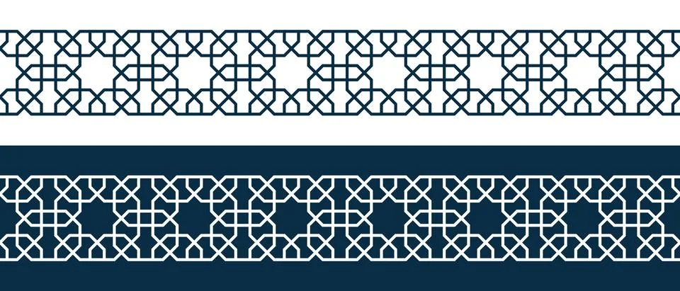 Islamic ornament pattern border for Ramadan card Stock Illustration