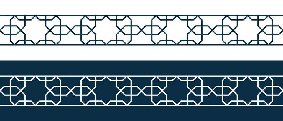 Islamic ornament pattern border for Ramadan card イラスト素材