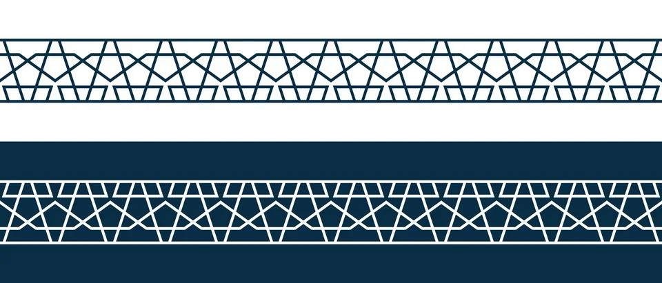 Islamic ornament pattern border for Ramadan card Stock Illustration