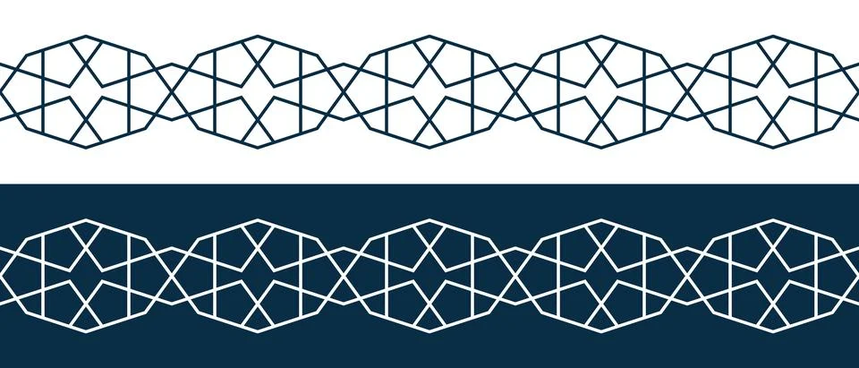 Islamic ornament pattern border for Ramadan card Illustrazione stock