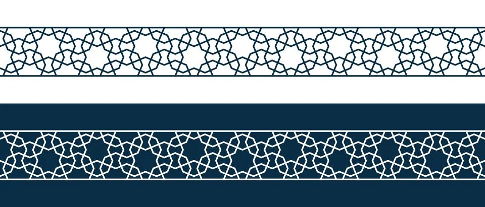 Islamic ornament pattern border for Ramadan card Illustrazione stock
