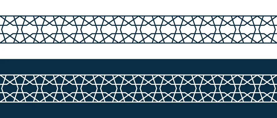 Islamic ornament pattern border for Ramadan card Stock Illustration