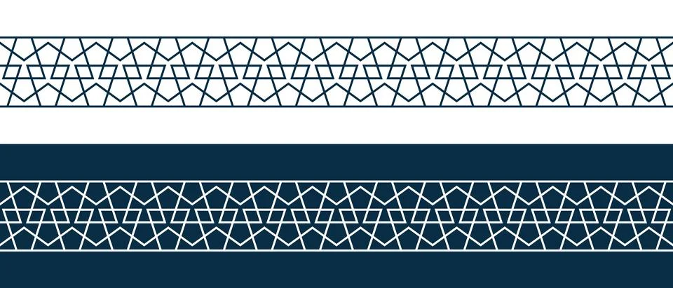 Islamic ornament pattern border for Ramadan card Stock Illustration
