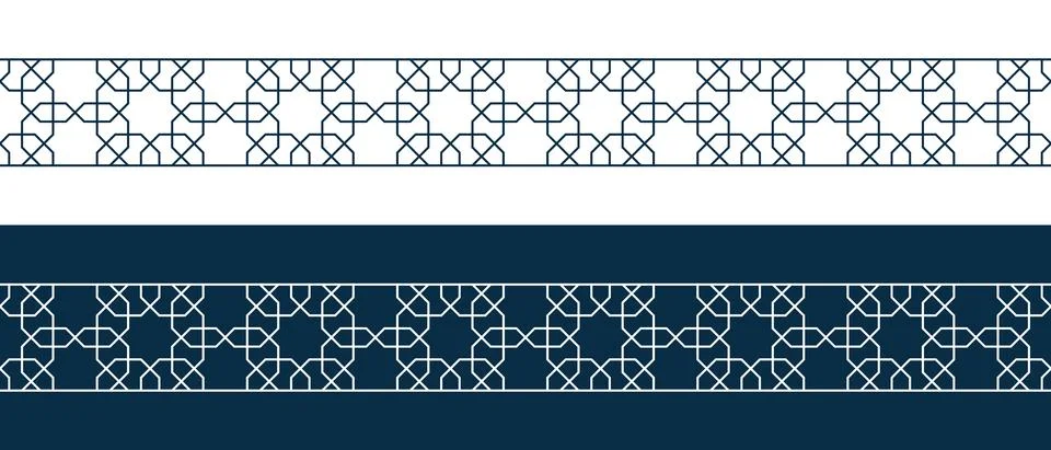Islamic ornament pattern border for Ramadan card Illustrazione stock