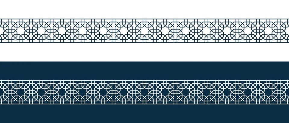 Islamic ornament pattern border for Ramadan card Illustrazione stock