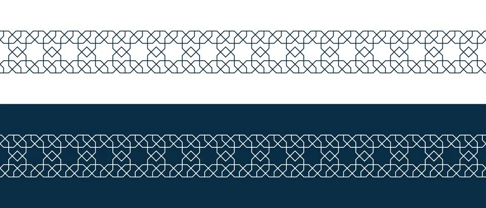 Islamic ornament pattern border for Ramadan card Stock Illustration