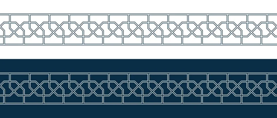 Islamic ornament pattern border for Ramadan card Stock Illustration