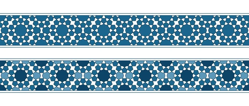Islamic ornament pattern border for Ramadan card Stock Illustration