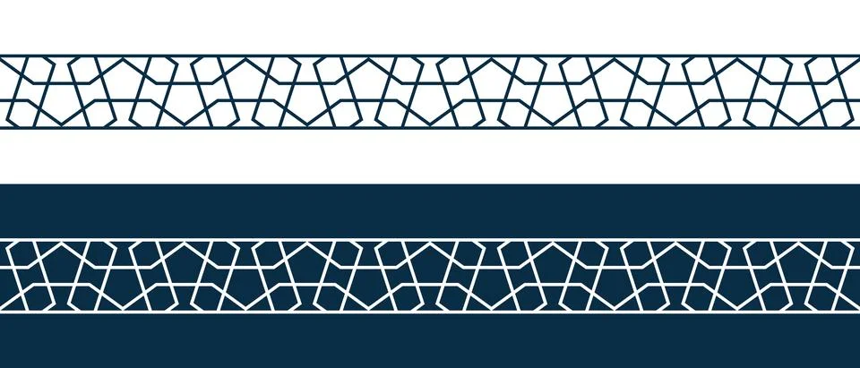 Islamic ornament pattern border for Ramadan card Stock Illustration