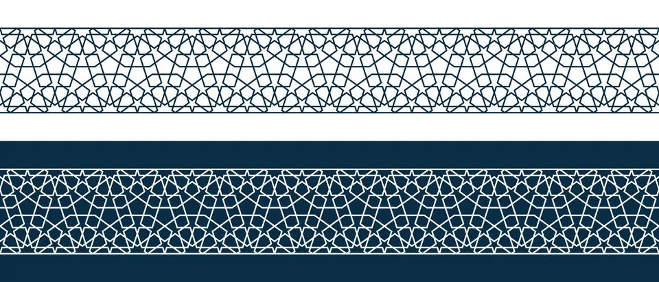 Islamic ornament pattern border for Ramadan card Illustrazione stock