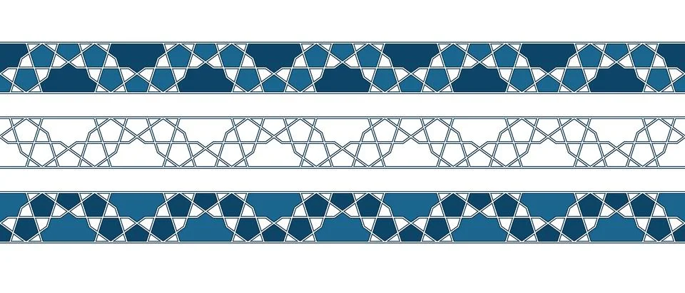 Islamic ornament pattern border for Ramadan card Illustrazione stock