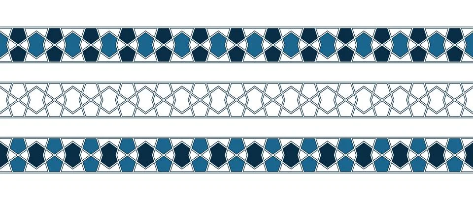 Islamic ornament pattern border for Ramadan card Illustrazione stock
