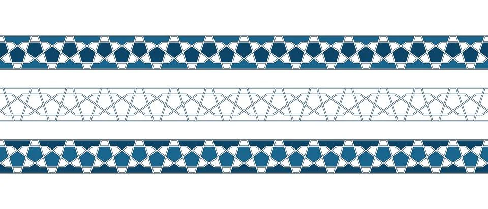 Islamic ornament pattern border for Ramadan card Stock Illustration