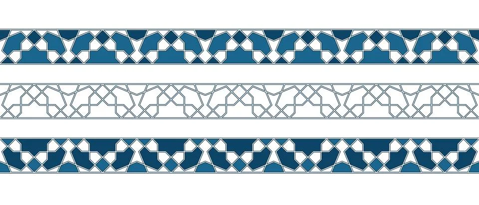 Islamic ornament pattern border for Ramadan card Stock Illustration