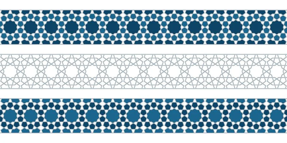 Islamic ornament pattern border for Ramadan card 스톡 일러스트