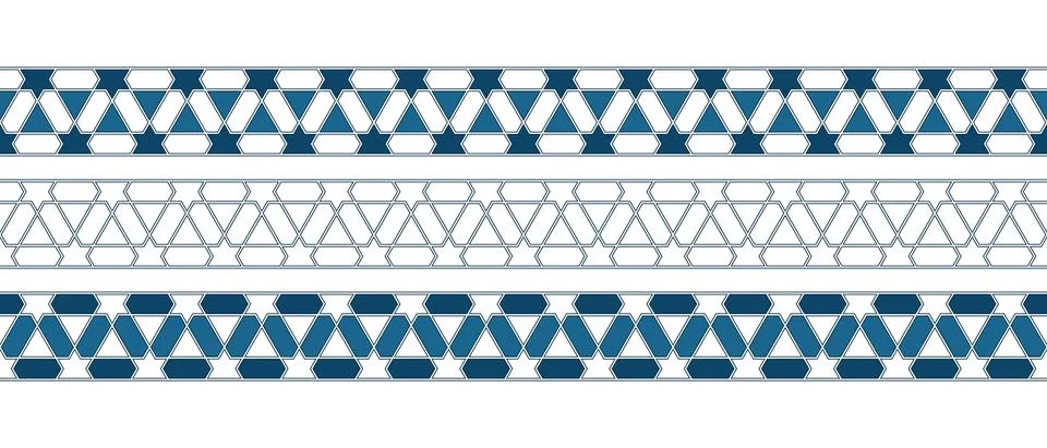 Islamic ornament pattern border for Ramadan card Illustrazione stock