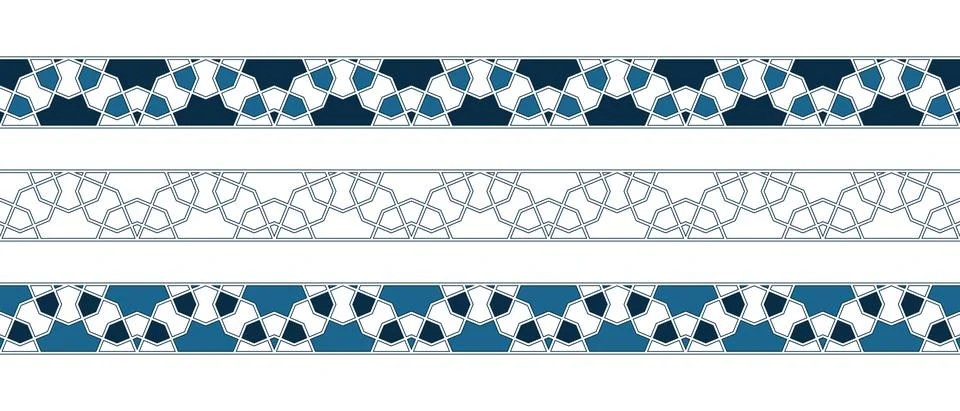 Islamic ornament pattern border for Ramadan card Stock Illustration