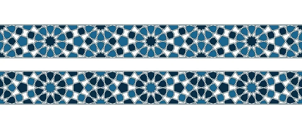 Islamic ornament pattern border for Ramadan card Illustrazione stock