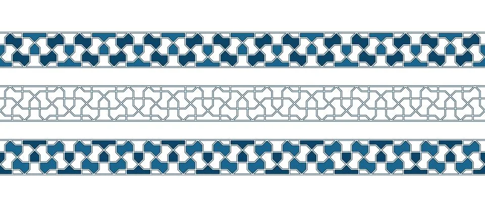 Islamic ornament pattern border for Ramadan card Illustrazione stock