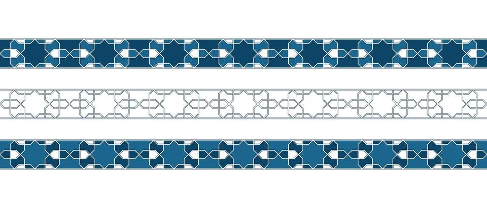 Islamic ornament pattern border for Ramadan card Stock Illustration