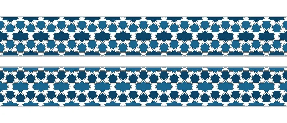 Islamic ornament pattern border for Ramadan card Illustrazione stock