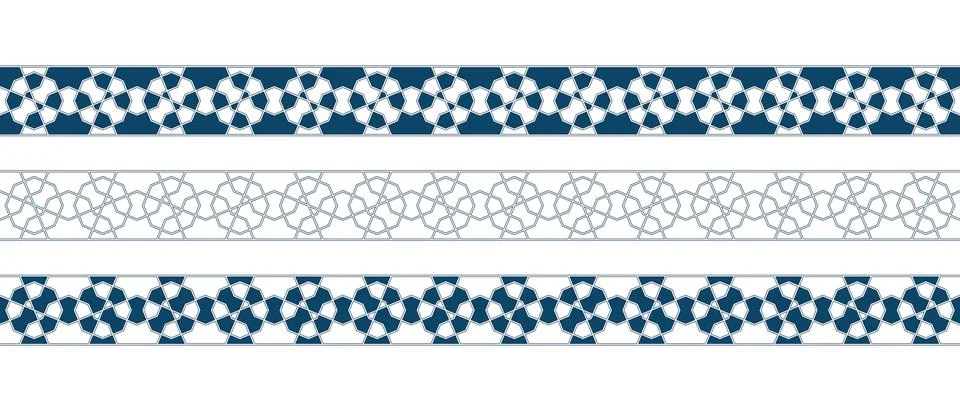 Islamic ornament pattern border for Ramadan card Illustrazione stock