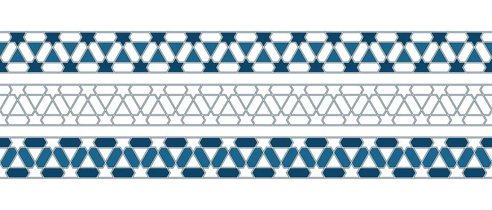 Islamic ornament pattern border for Ramadan card Stock Illustration