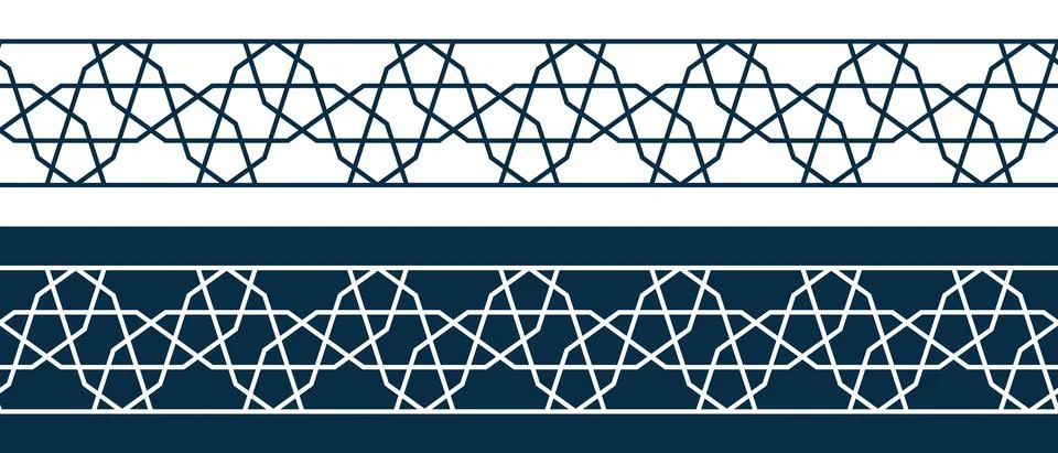 Islamic ornament pattern border for Ramadan card Stock Illustration