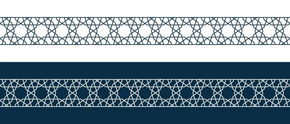 Islamic ornament pattern border for Ramadan card Illustrazione stock