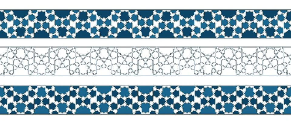 Islamic ornament pattern border for Ramadan card Illustrazione stock