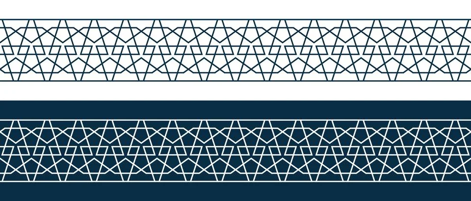 Islamic ornament pattern border for Ramadan card Stock Illustration